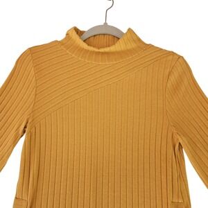 Anthropologie Saturday‎ Sunday Sweater Womens XS Ribbed Mock Neck Button Detail